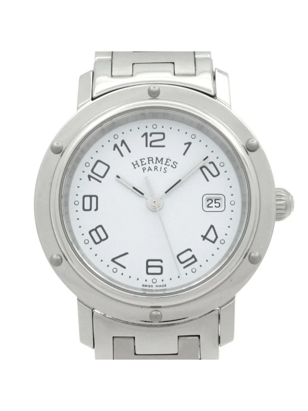 Hermes Watch Clipper White